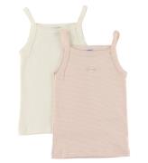 Petit Bateau Linne - 2-pack - Vit/Rosa