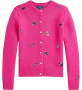 Polo Ralph Lauren Cardigan - Ull - College Rosa m. Broderier