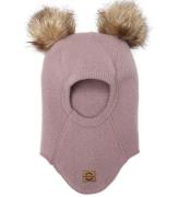 Mikk-Line Balaclava - Ull - Twilight Mauve m. Tofs