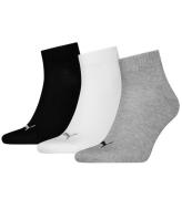 Puma Ankelstrumpor - 3-pack - Quarter Plain - GrÃ¥/Vit/Svart