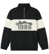 Name It Sweatshirt - NkmReta Half Zip - Black/Peyote Melange