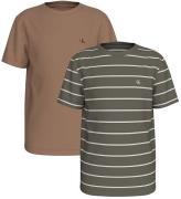 Calvin Klein T-shirts - 2-pack - Tea Time/Dusty Olive RÃ¤nder