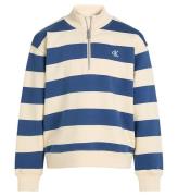 Calvin Klein Sweatshirt - Terry Striped Halvdragkedja - Fänrik B