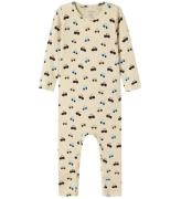 Name It Onesie - Rib - NbmSacar - Summer Sand m. Bilar