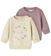 Name It Sweatshirt - NbfVrilllie - 2-pack - Elderberry/CAT Bolla