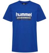 Hummel T-shirt - hmlTukas - Blue Lolite m. Tryck