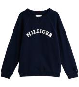 Tommy Hilfiger Sweatshirt - Dark Natt Marinblå m. Vit