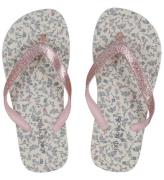 Sofie Schnoor Flip-Flops - Vit/Rosa m. Blommor