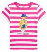 Polo Ralph Lauren T-shirt - Rosa/Vitrandig m. Gosedjur