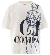 C.P. Company T-shirt - Gasväv White m. Damm Blå/Marinblå