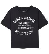 Zadig & Voltaire T-shirt - Svart m. Tryck/Paljetter