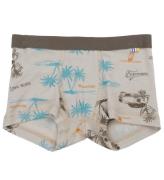 Joha Boxershorts - Ull/Silke - Beige m. Tryck