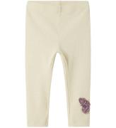 Name It Leggings - Rib - NbfBolia - Summer Sand m. Fjäril