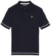 Lyle & Scott Polo - Stickad - Dark MarinblÃ¥