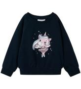 Name It Sweatshirt - NmfVenus - Dark Sapphire/Ballerina m. Tryck