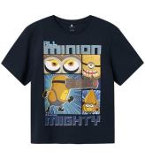 Name It T-shirt - Minions - NkmOby - Dark Sapphire m. Tryck