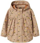 Name It Softshelljacka m. Fleece - NmfAlfa08 - Light Taupe/Lemon