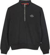 Mads NÃ¸rgaard Sweatshirt - Crewie Half Zip - Jet Black