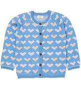 Copenhagen Colors Cardigan - Stickad - Heart - Sky Blue Komb