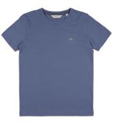 GANT T-shirt - Shield - Dusty MarinblÃ¥