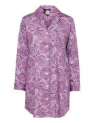 Lrl L/S Sleepshirt Purple Pt Pink Lauren Ralph Lauren Homewear