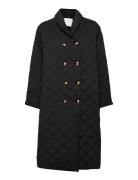 Quilted Flared Coat Black Cathrine Hammel