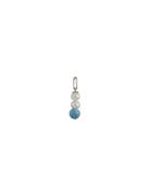 Pearl Stick Charm 4Mm Silver Blue Design Letters