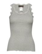 Silk Top W/ Lace Grey Rosemunde