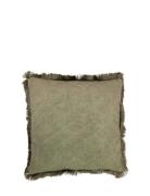 Day Quilted Velvet Cushion Fringes Green DAY Home