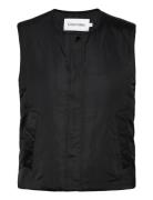 Minimal Padded Satin Vest Black Calvin Klein