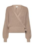 Objmalena L/S Wrap Cardigan Noos Beige Object