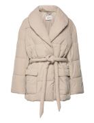 Quilted Puffer Jacket With Belt Beige Esprit Casual