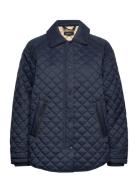 Quilted Jacket With Turn-Down Collar Navy Esprit Collection