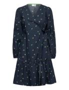 Nuebrar Wrap Dress Navy Nümph