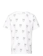 Owl Aop T-Shirt - Gots/Vegan White Knowledge Cotton Apparel