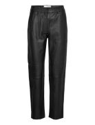 Slfmarie Mw Leather Pants B Noos Black Selected Femme