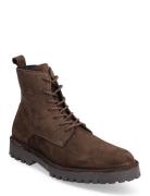 Slhricky Nubuck Lace-Up Boot B Brown Selected Homme