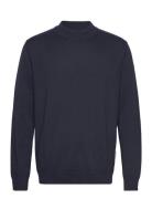 Slhrobert Ls Knit Mock Neck Navy Selected Homme