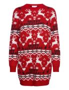 Vianna Reindeer Christmas Knit Dress/Ka Red Vila