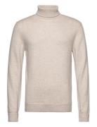 Man Chunky Roll Neck Sweater Cream Davida Cashmere