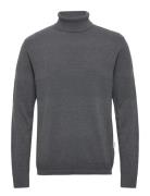 Slhmaine Ls Knit Roll Neck W Grey Selected Homme