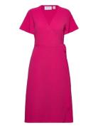 Vilovie S/S Wrap Midi Dress - Noos Pink Vila