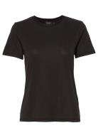 Slcolumbine Crew-Neck T-Shirt Ss Black Soaked In Luxury
