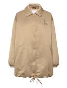 Over D Padded Coach Jacket Beige Calvin Klein Jeans