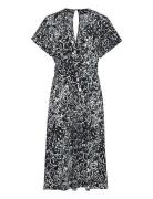 V-Neck Jersey Dress With All-Over Print Grey Esprit Collection