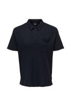 Onsalf Reg Waffle Ss Polo Navy ONLY & SONS