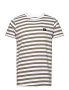 Basic Striped Tee Ss Green Clean Cut Copenhagen