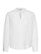 Embroidered Cotton Blouse White Esprit Casual
