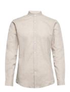 Mandarin Linen Blend Shirt L/S Cream Lindbergh