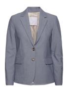 Peak Lapel Suit Blazer Blue Mango
